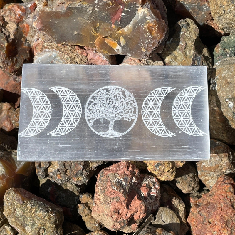 Selenite Satin Spar Rectangle Charging Plates || Morocco-Nature's Treasures