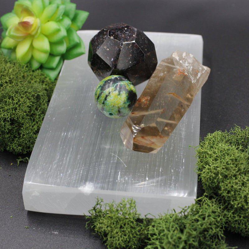 Selenite Satin Spar Rectangle Charging Plates || Morocco-Nature's Treasures