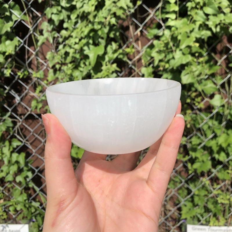 Selenite Satin Spar Round Bowls || Cleansing Bowls-Nature's Treasures