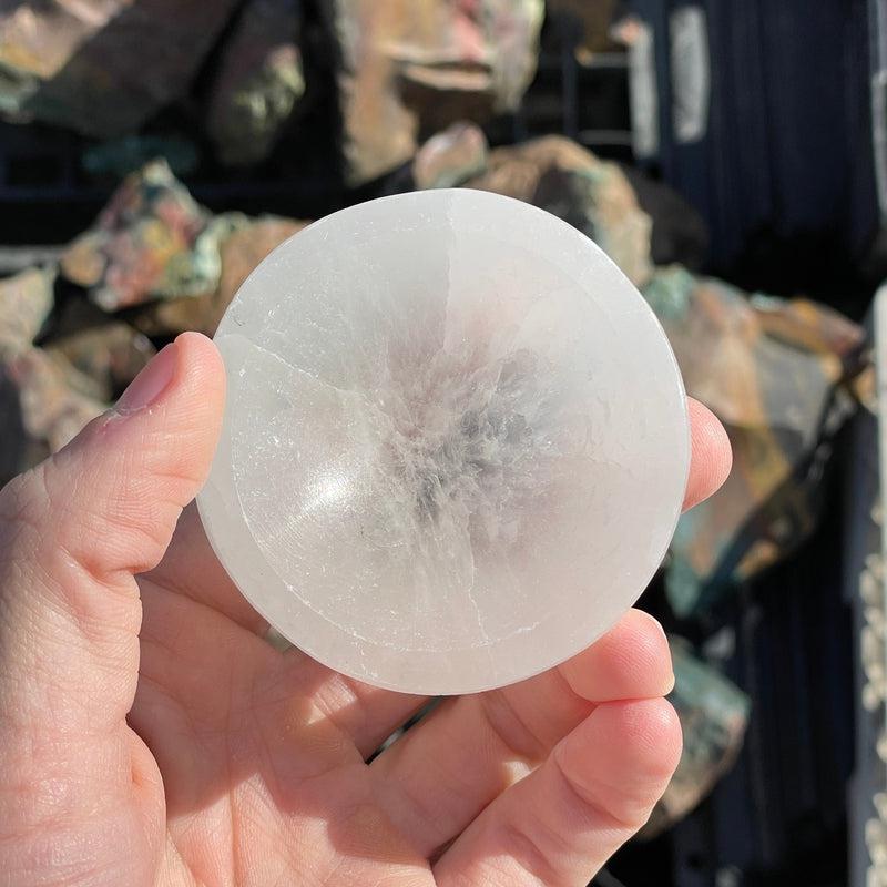 Selenite Satin Spar Round Bowls || Cleansing Bowls-Nature's Treasures