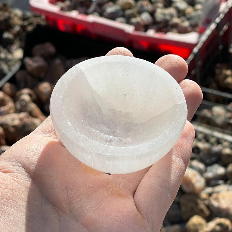 Selenite Satin Spar Round Bowls || Cleansing Bowls-Nature's Treasures