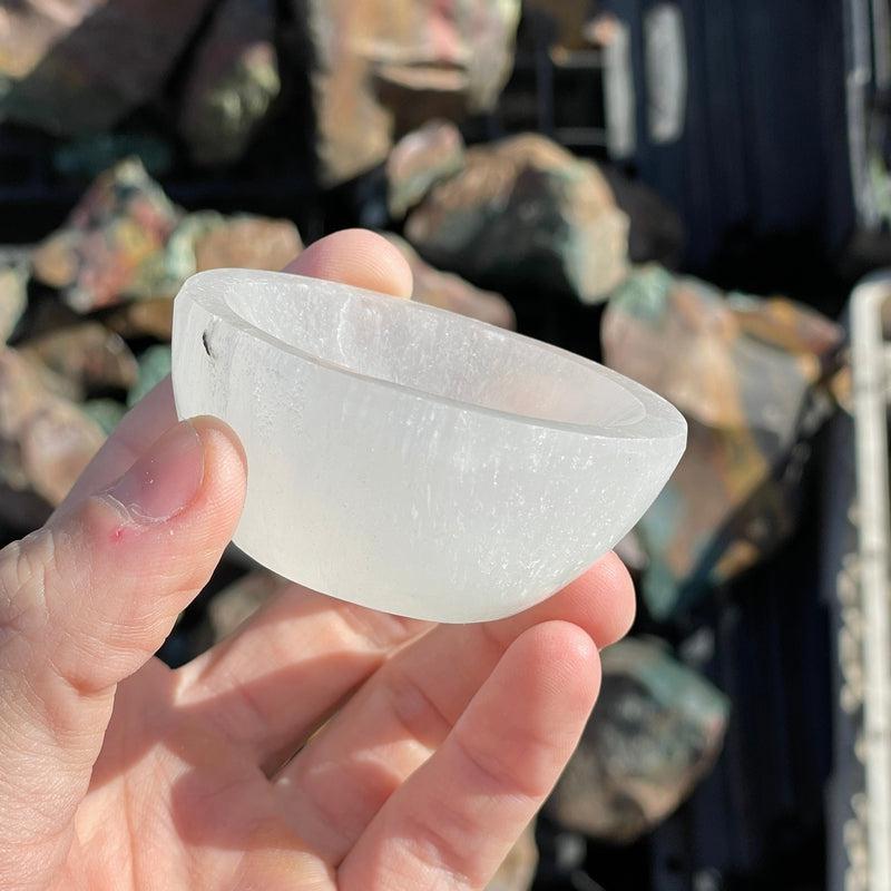 Selenite Satin Spar Round Bowls || Cleansing Bowls-Nature's Treasures