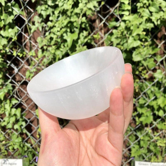 Selenite Satin Spar Round Bowls || Cleansing Bowls-Nature's Treasures