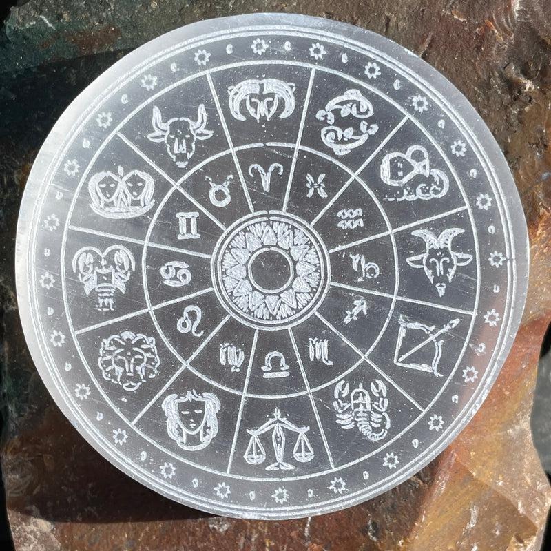 Selenite Satin Spar Round Charging Plates || Aura Cleansing-Nature's Treasures