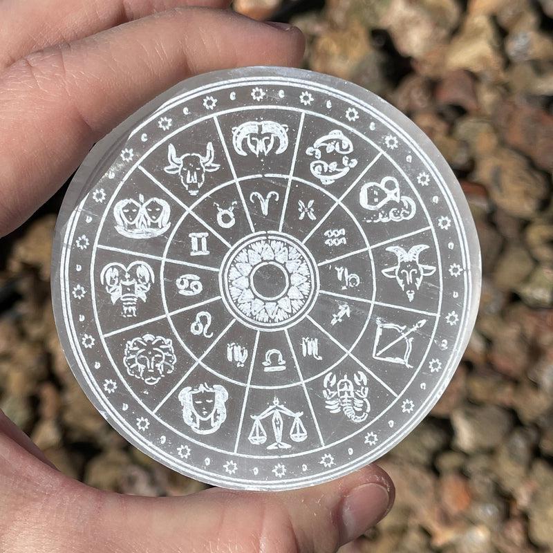 Selenite Satin Spar Round Charging Plates || Aura Cleansing-Nature's Treasures