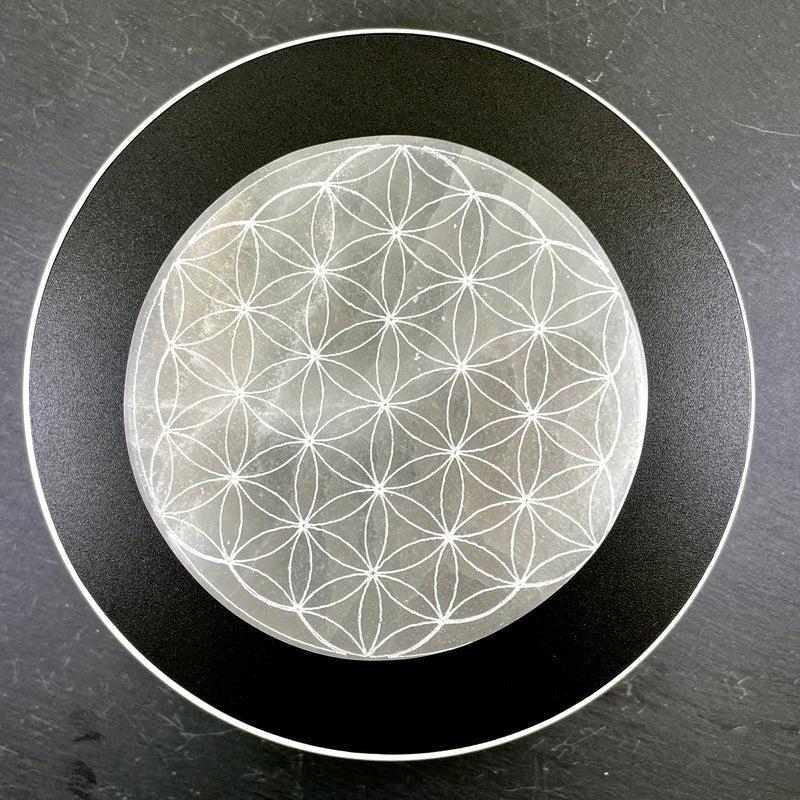 Selenite Satin Spar Round Charging Plates || Aura Cleansing-Nature's Treasures