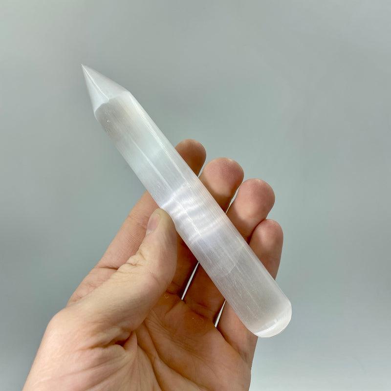 Selenite Satin Spar Single Point Massage Tool || Energy Cleansing-Nature's Treasures