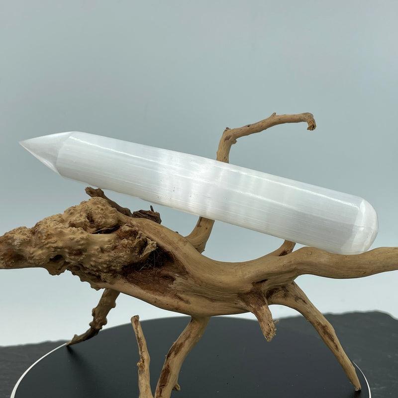 Selenite Satin Spar Single Point Massage Tool || Energy Cleansing-Nature's Treasures