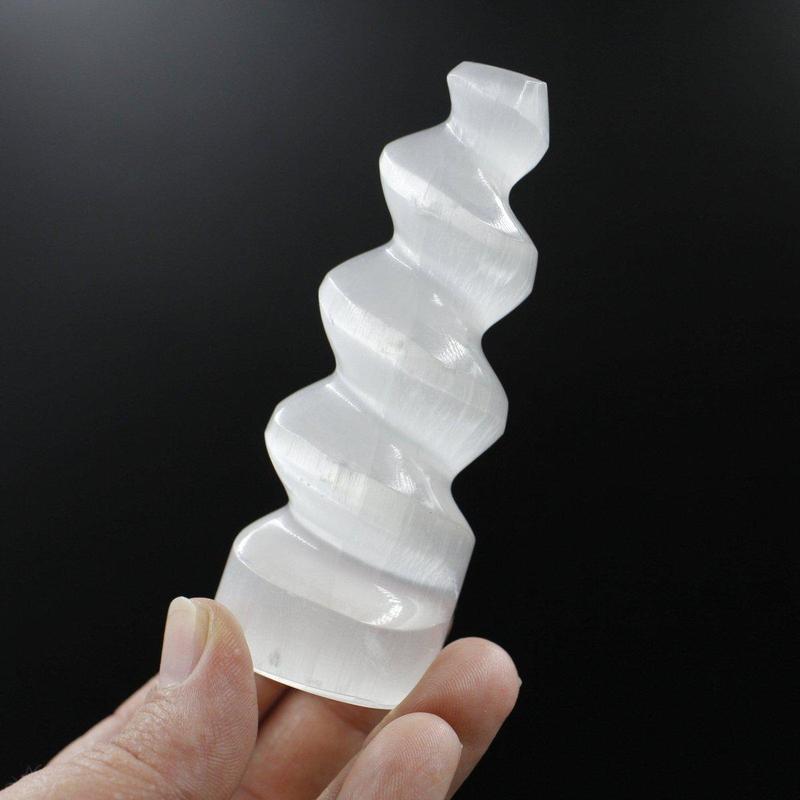 Selenite Satin Spar Spiral Towers || Morocco-Nature's Treasures