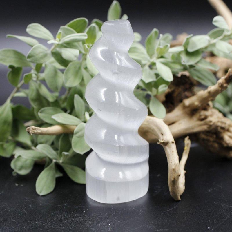 Selenite Satin Spar Spiral Towers || Morocco-Nature's Treasures