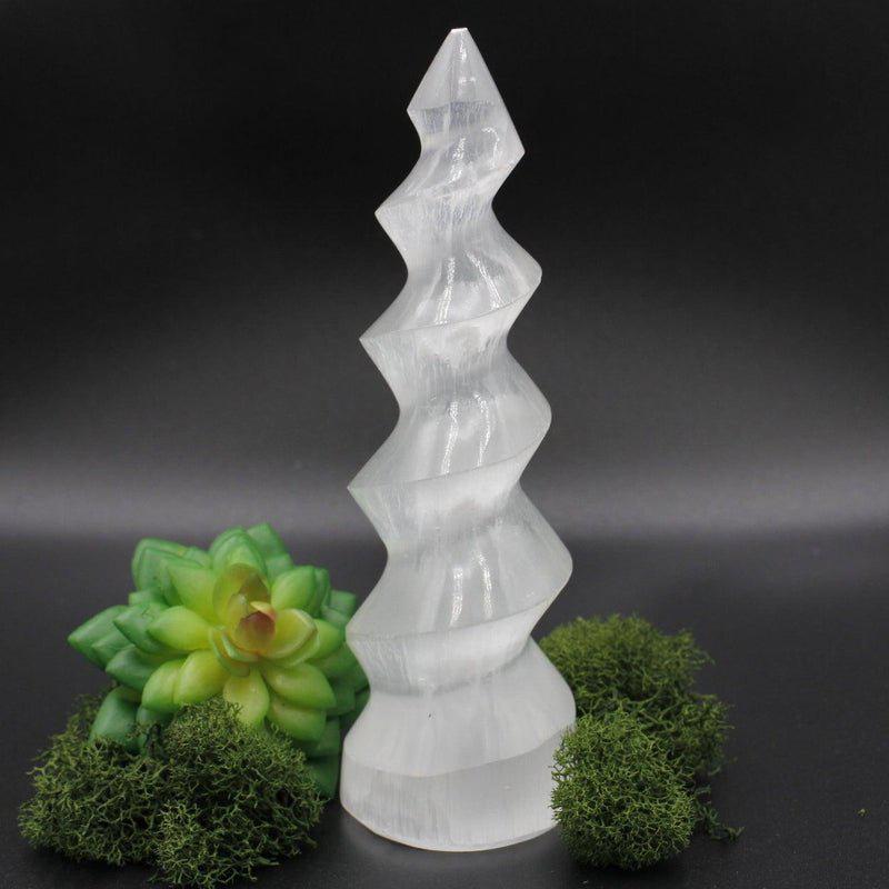Selenite Satin Spar Spiral Towers || Morocco-Nature's Treasures