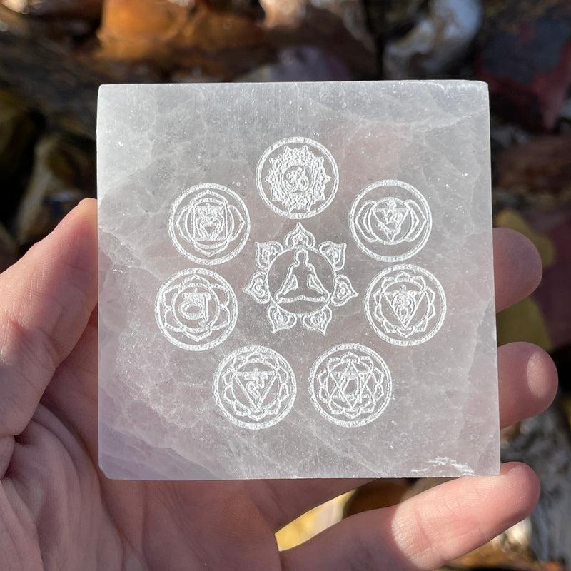 Selenite Satin Spar Square Charging Plates || Morocco-Nature's Treasures