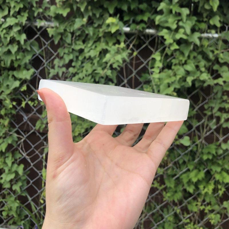 Selenite Satin Spar Square Charging Plates || Morocco-Nature's Treasures