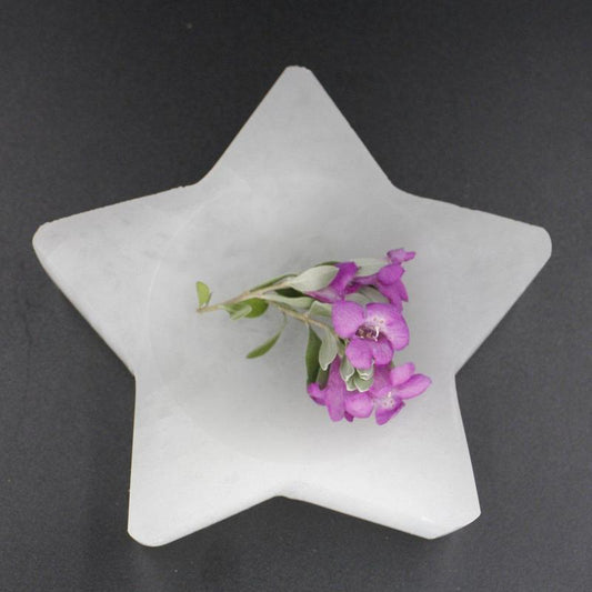Selenite Satin Spar Star Bowl || Cleansing Bowl-Nature's Treasures