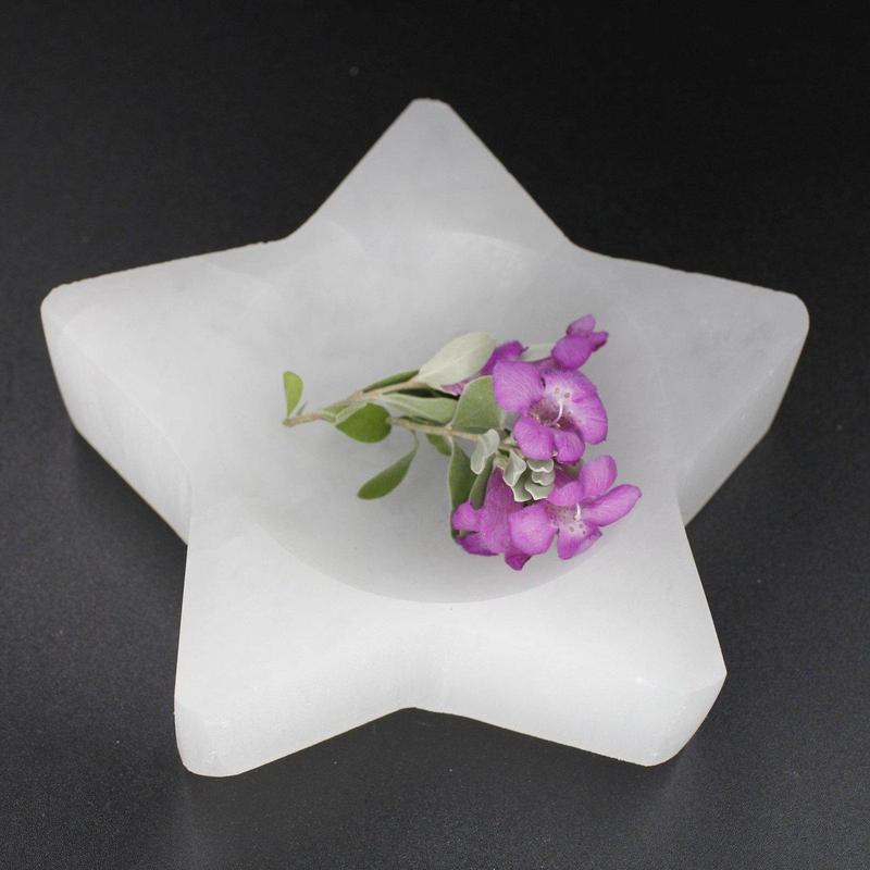 Selenite Satin Spar Star Bowl || Cleansing Bowl-Nature's Treasures