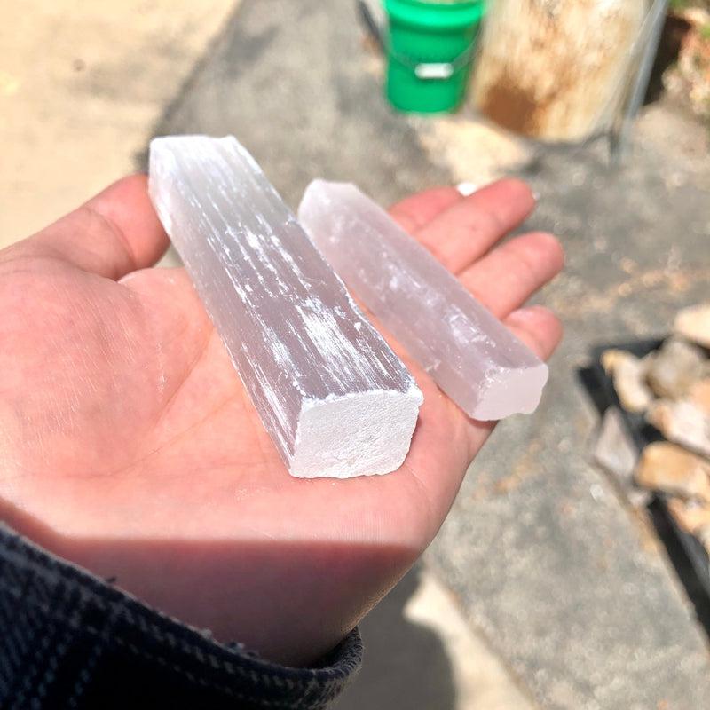 Selenite Satin Spar Stick Log || Energy Cleanser-Nature's Treasures