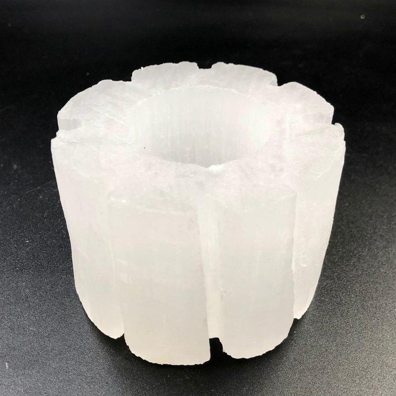 Selenite Satin Spar Tea-Light Candle Holder's || Flower Shape-Nature's Treasures