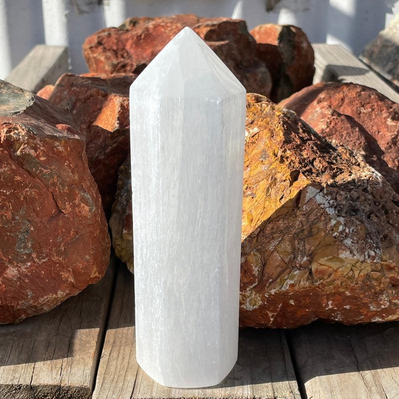 Selenite Satin Spar Tower Point || Aura Cleansing || Morocco-Nature's Treasures