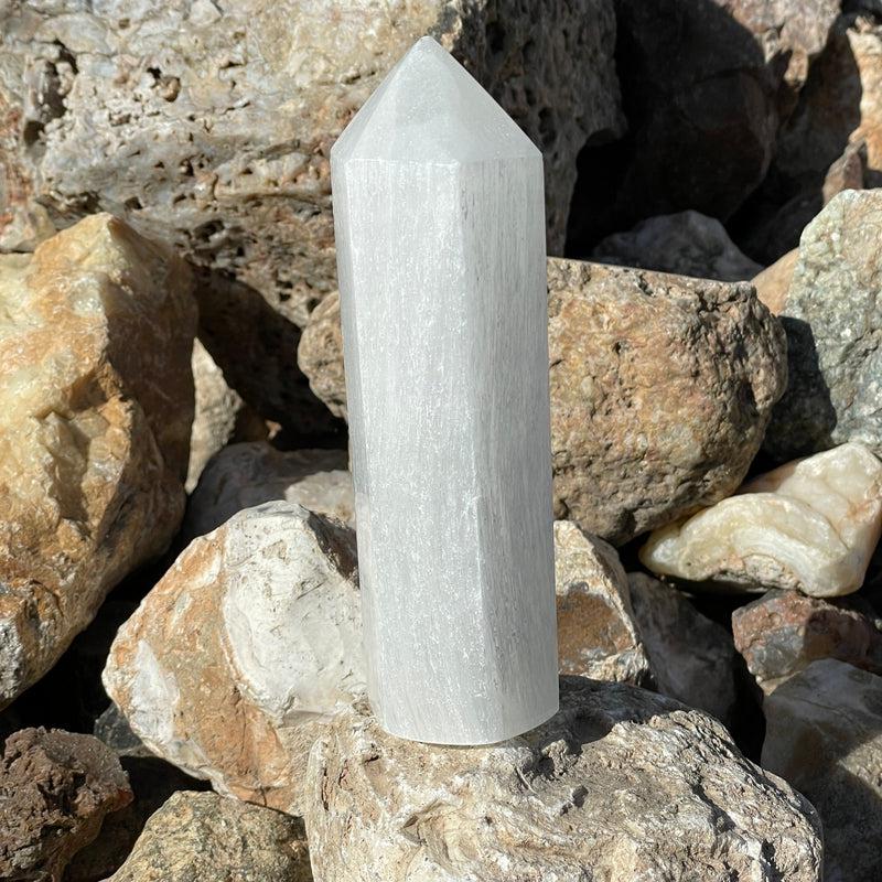 Selenite Satin Spar Tower Point || Aura Cleansing || Morocco-Nature's Treasures