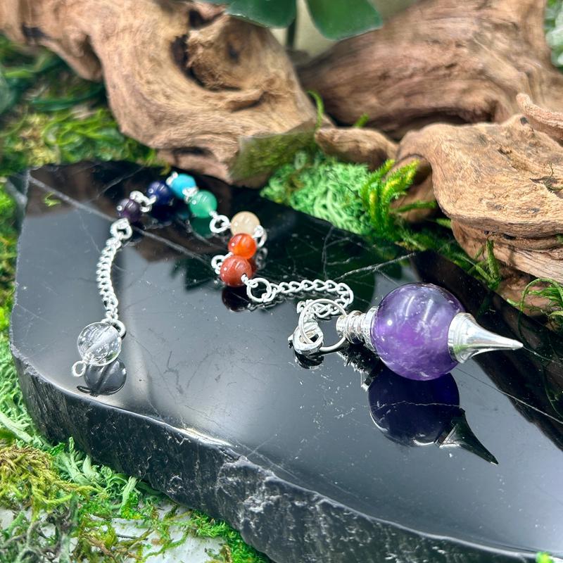 Sephoroton Amethyst Pendulum with Chakra Beads-Nature's Treasures