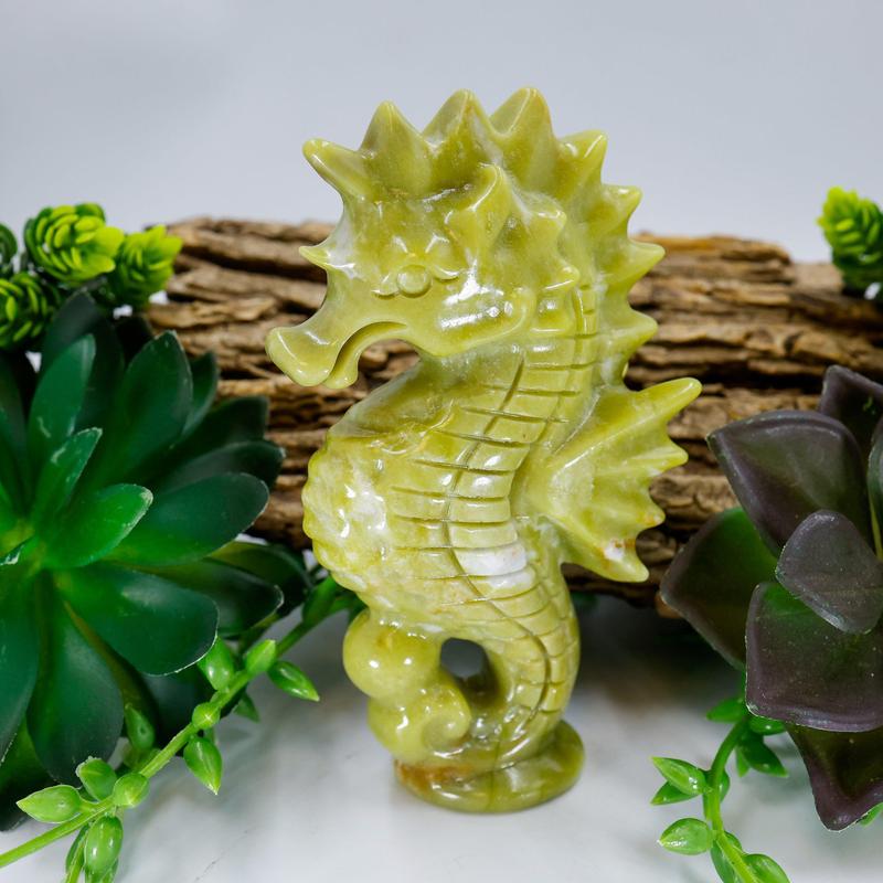 Serpentine Seahorse Carving-Nature's Treasures