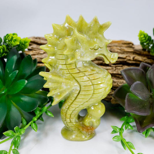 Serpentine Seahorse Carving-Nature's Treasures