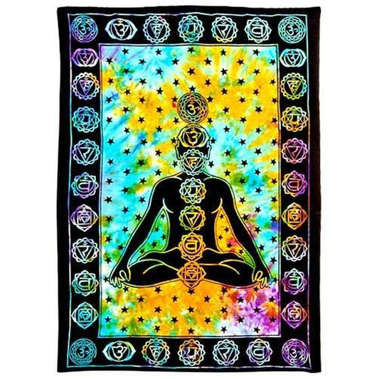 Seven Chakra Tie Dye Tapestry - Small-Nature's Treasures