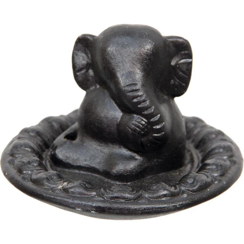 Show Product: Black Ganesha Clay Incense Holder-Nature's Treasures