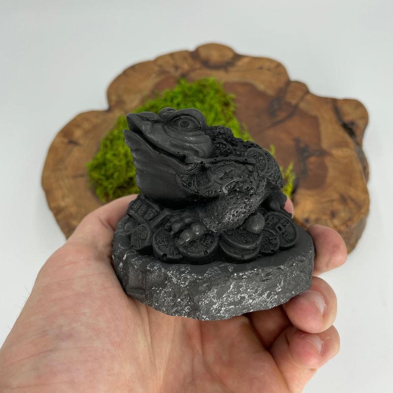 Shungite Chinese Money Toad Carvings || Prosperity || Russia-Nature's Treasures