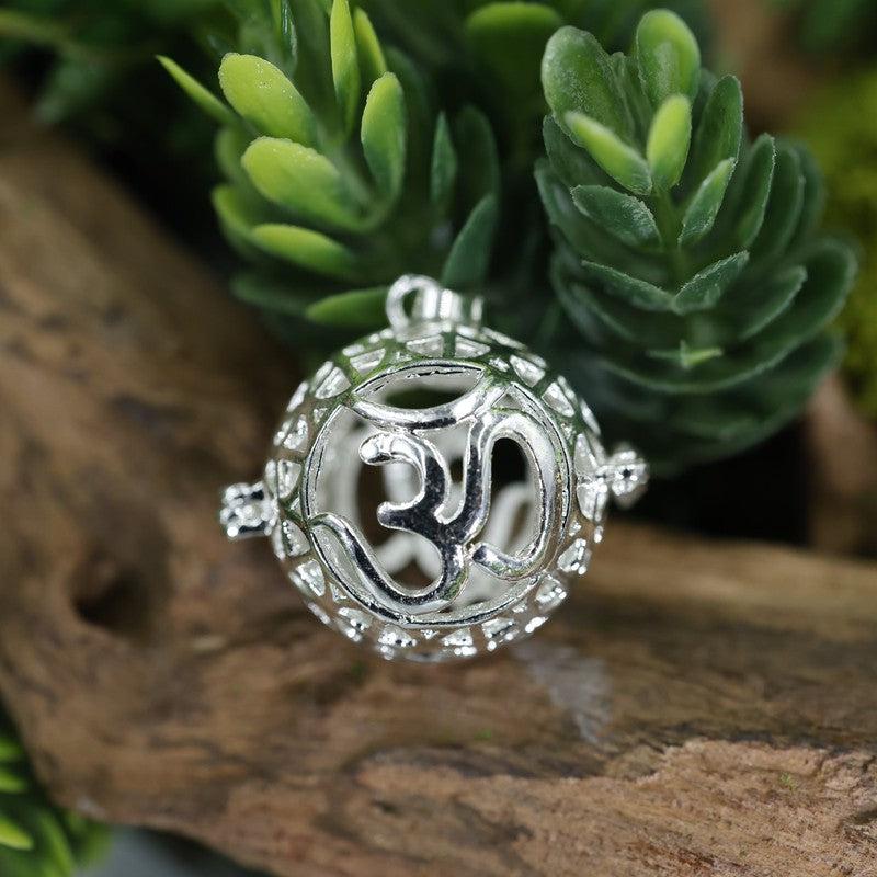 Silver Plated Gemstone Cage Pendants w/ Clasp Lock-Nature's Treasures