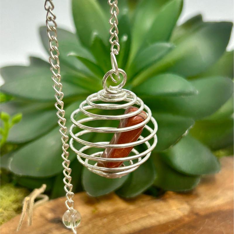 Silver Spiral Cage Pendulum || Divination Tool-Nature's Treasures