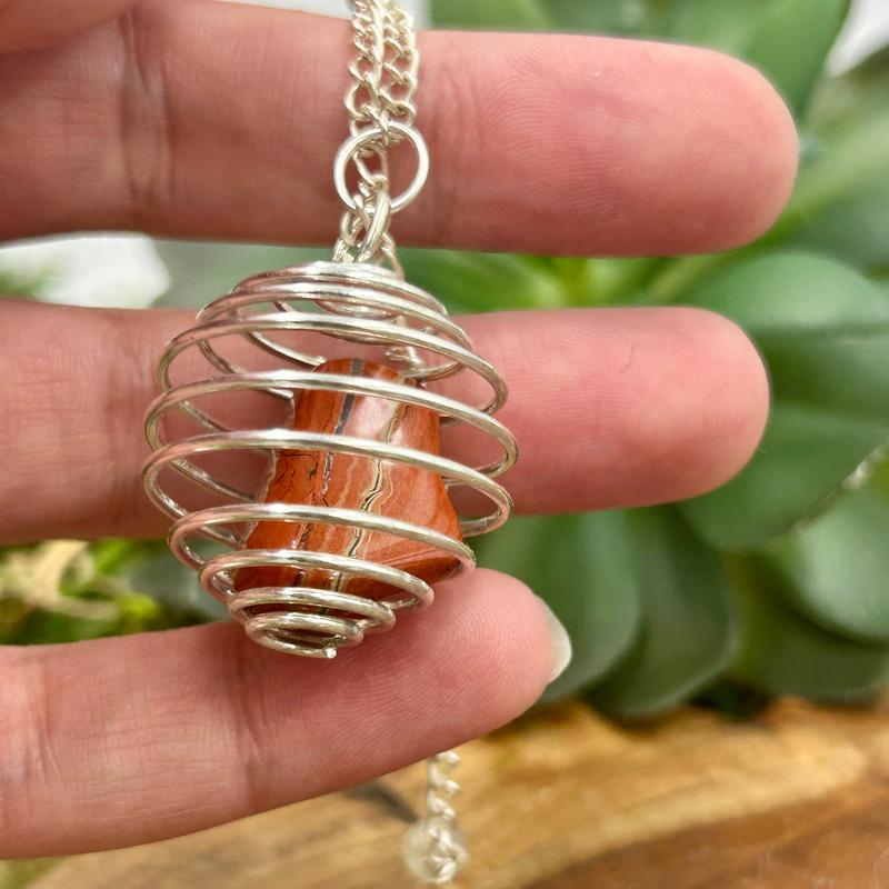 Silver Spiral Cage Pendulum || Divination Tool-Nature's Treasures