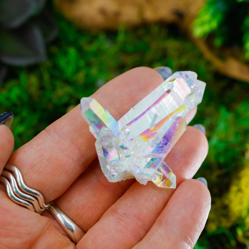 Small Angel Aura Quartz Clusters || Trunk Show-Nature's Treasures