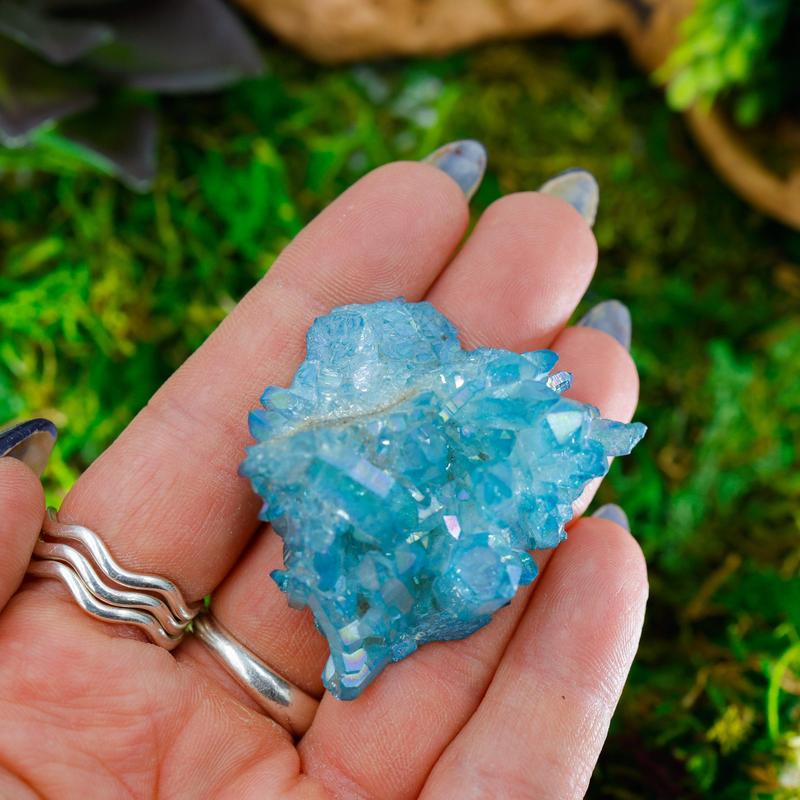 Small Aqua Aura Quartz Clusters || Trunk Show-Nature's Treasures
