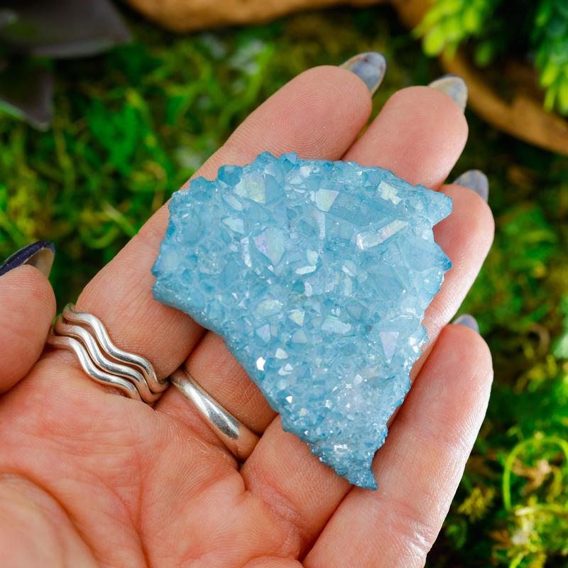 Small Aqua Aura Quartz Clusters || Trunk Show-Nature's Treasures
