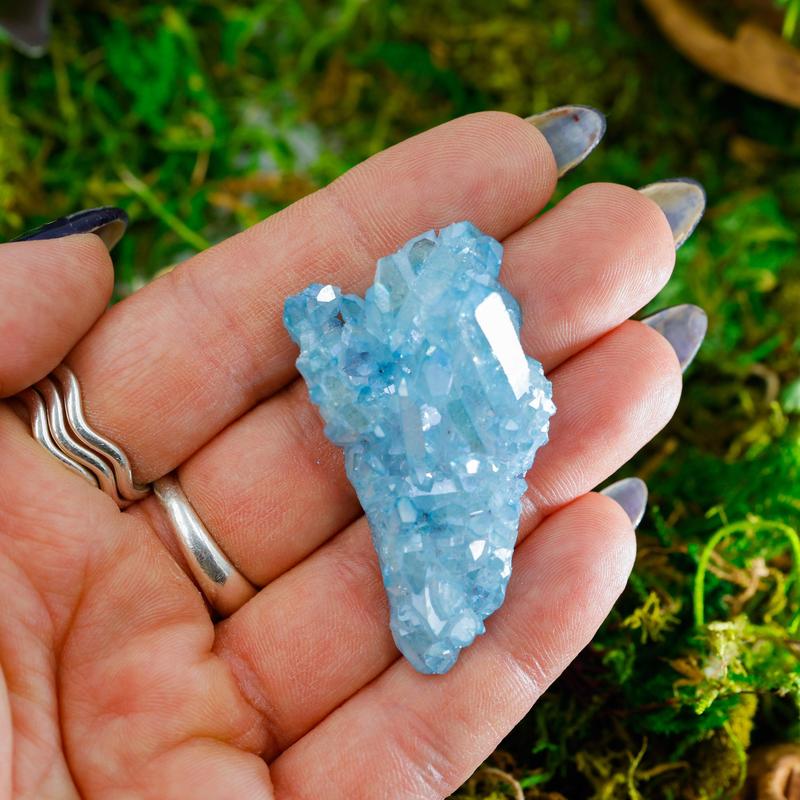 Small Aqua Aura Quartz Clusters || Trunk Show-Nature's Treasures