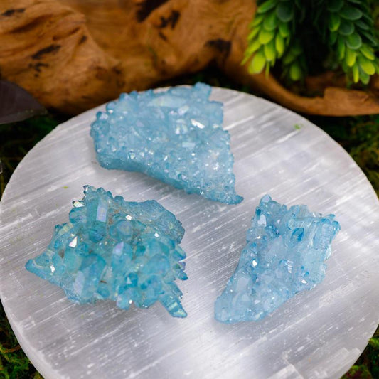 Small Aqua Aura Quartz Clusters || Trunk Show-Nature's Treasures