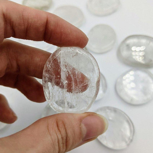 Small Clear Quartz Pocket Flat Stones || Cleansing-Nature's Treasures