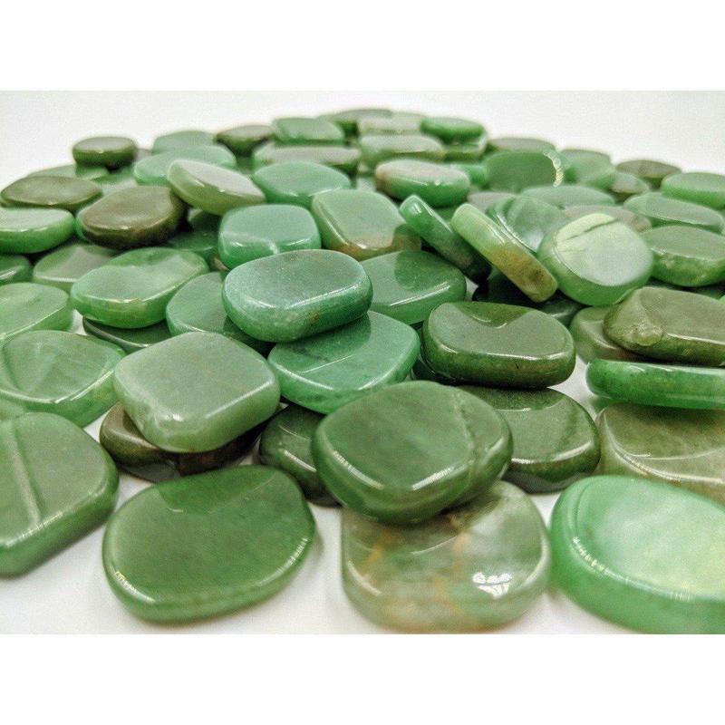 Small Green Aventurine Pocket Flat Stones || India-Nature's Treasures