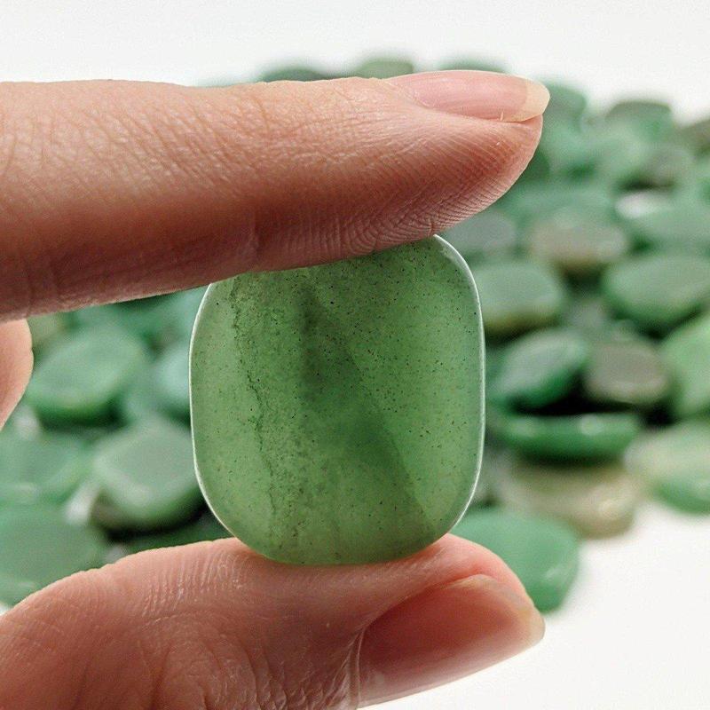 Small Green Aventurine Pocket Flat Stones || India-Nature's Treasures