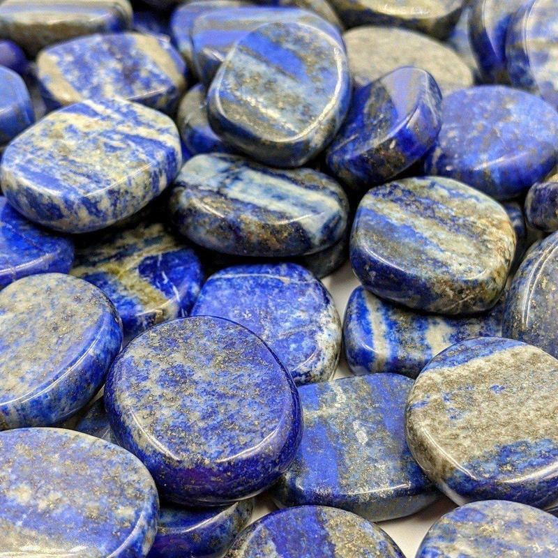 Small Lapis Lazuli Pocket Flat Stones || Afghanistan-Nature's Treasures