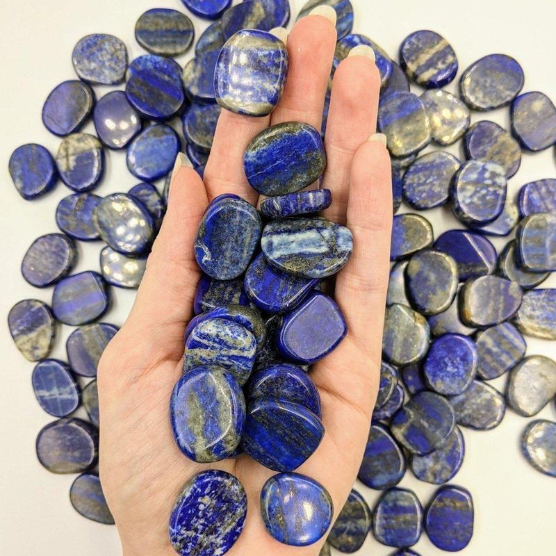 Small Lapis Lazuli Pocket Flat Stones || Afghanistan-Nature's Treasures