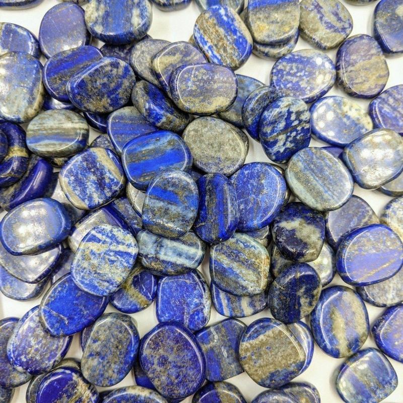 Small Lapis Lazuli Pocket Flat Stones || Afghanistan-Nature's Treasures