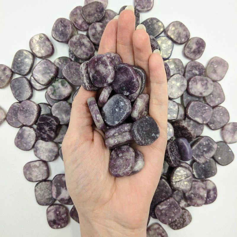Small Lepidolite Pocket Flat Stones || Emotional Healing-Nature's Treasures
