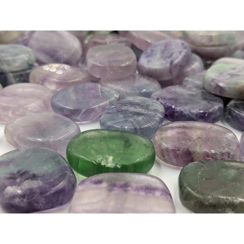 Small Rainbow Fluorite Pocket Flat Stones || Clarity-Nature's Treasures