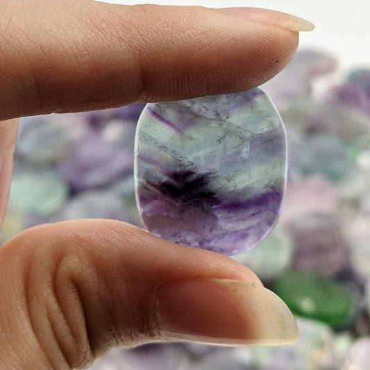 Small Rainbow Fluorite Pocket Flat Stones || Clarity-Nature's Treasures