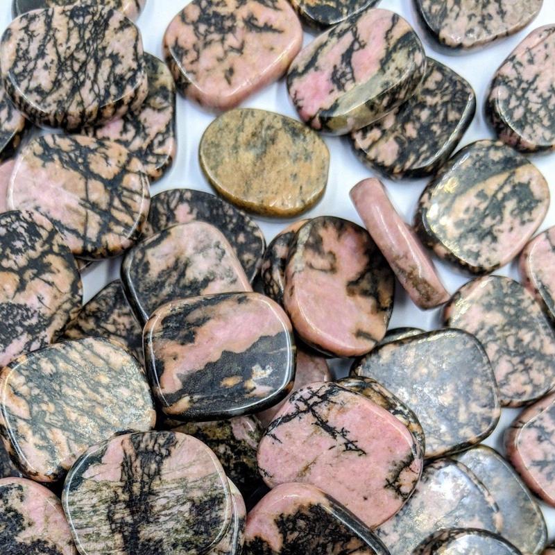 Rhodonite Pocket Flat Stones || Love Healing || Small || Brazil-Nature's Treasures