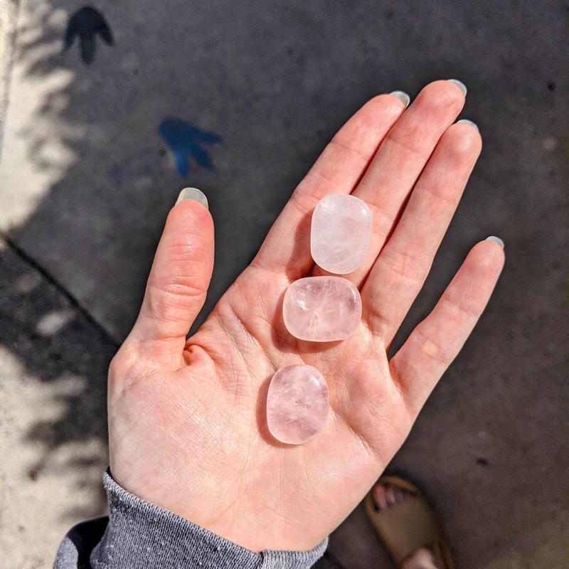 Small Rose Quartz Pocket Flat Stones || Heart Chakra-Nature's Treasures