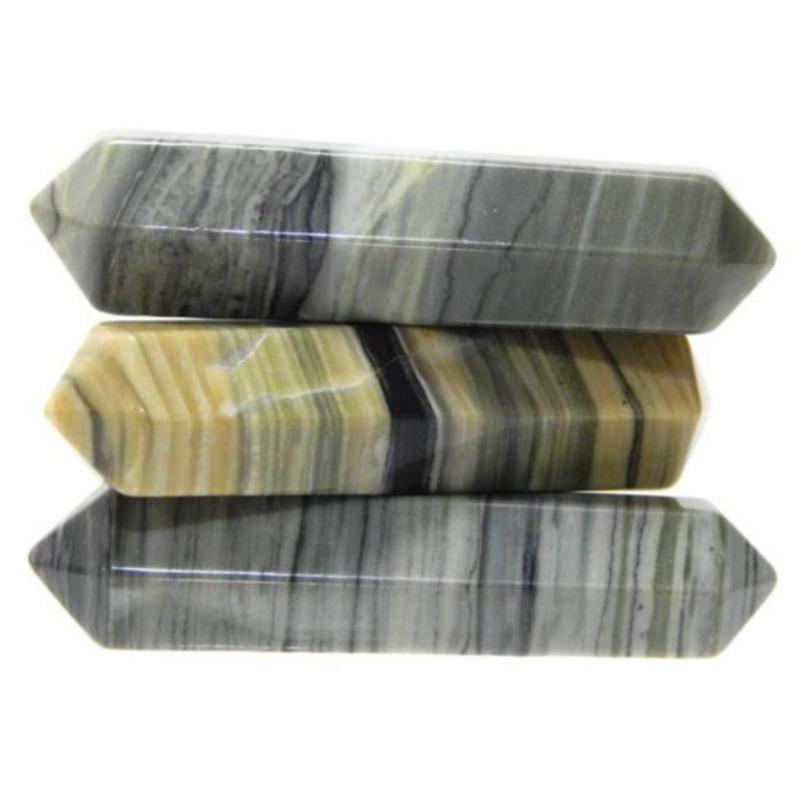 Small Silver Leaf Jasper Double Terminated Massage Tool || Balance-Nature's Treasures