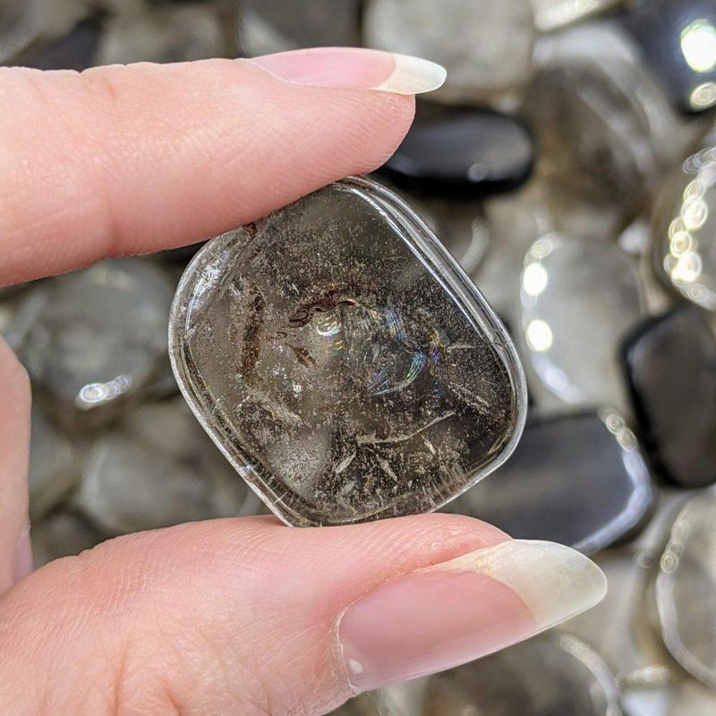 Small Smoky Quartz Pocket Flat Stones || Aura Cleansing-Nature's Treasures